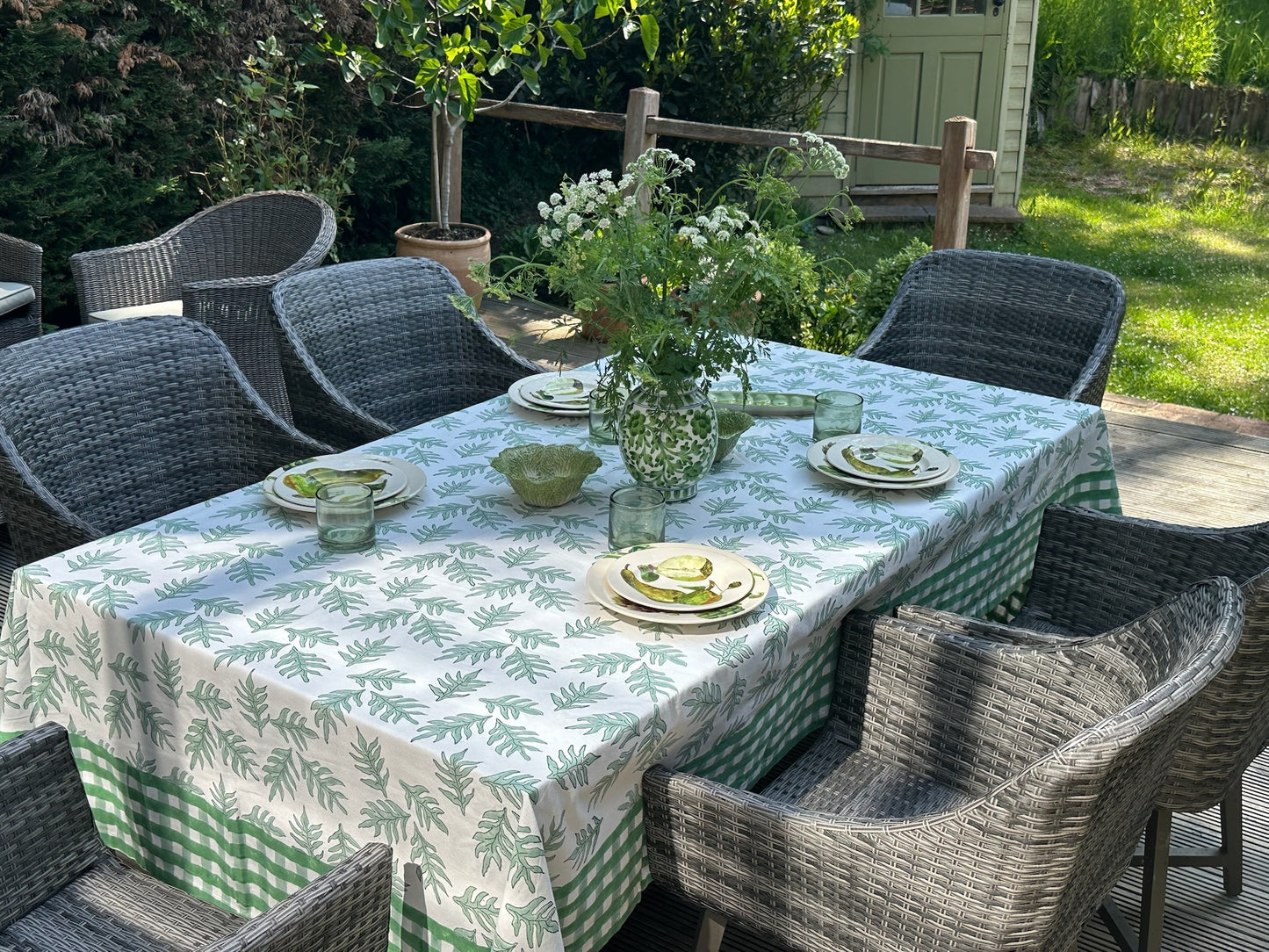 Green Fern Tablecloth