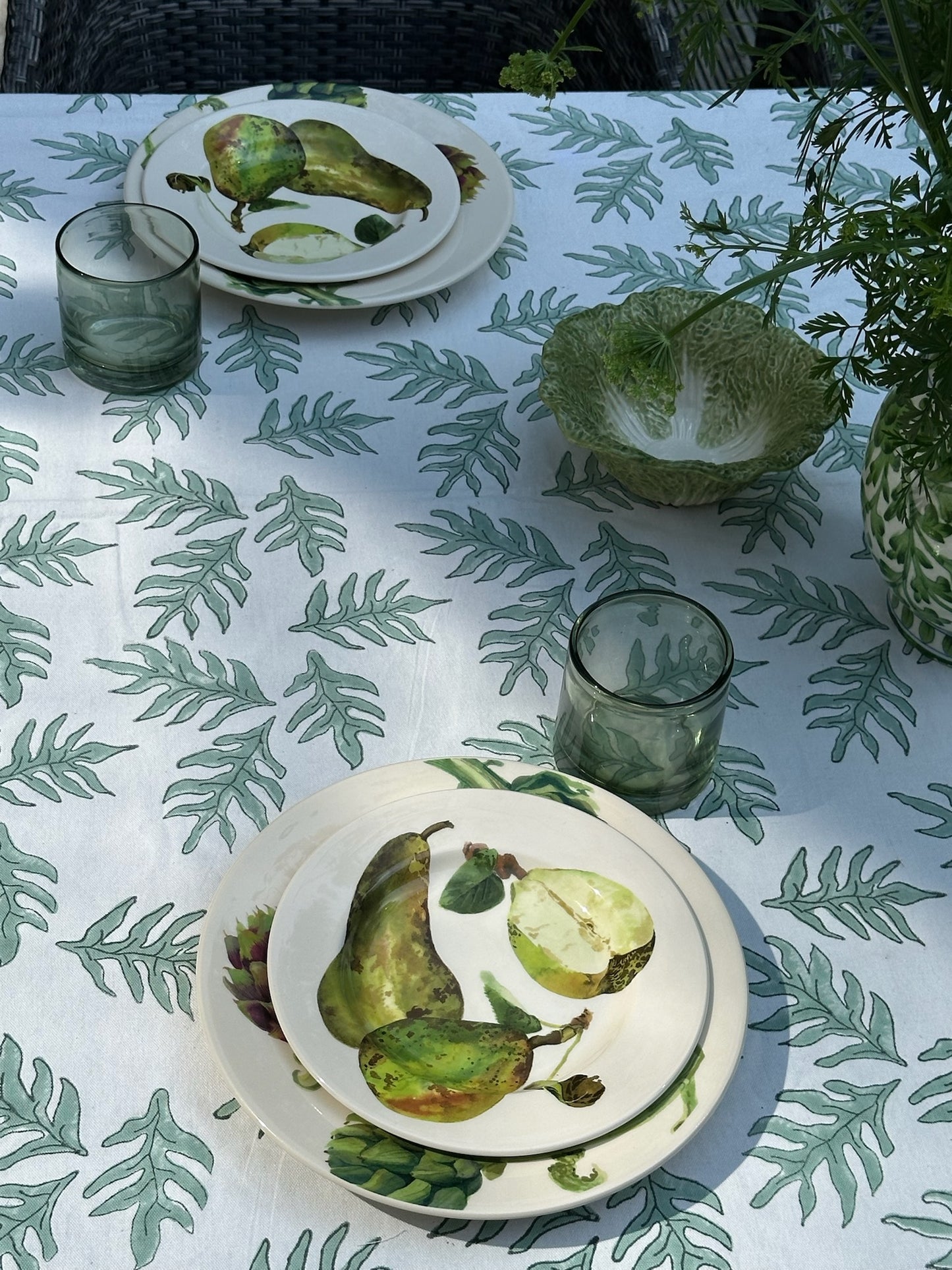 Green Fern Tablecloth