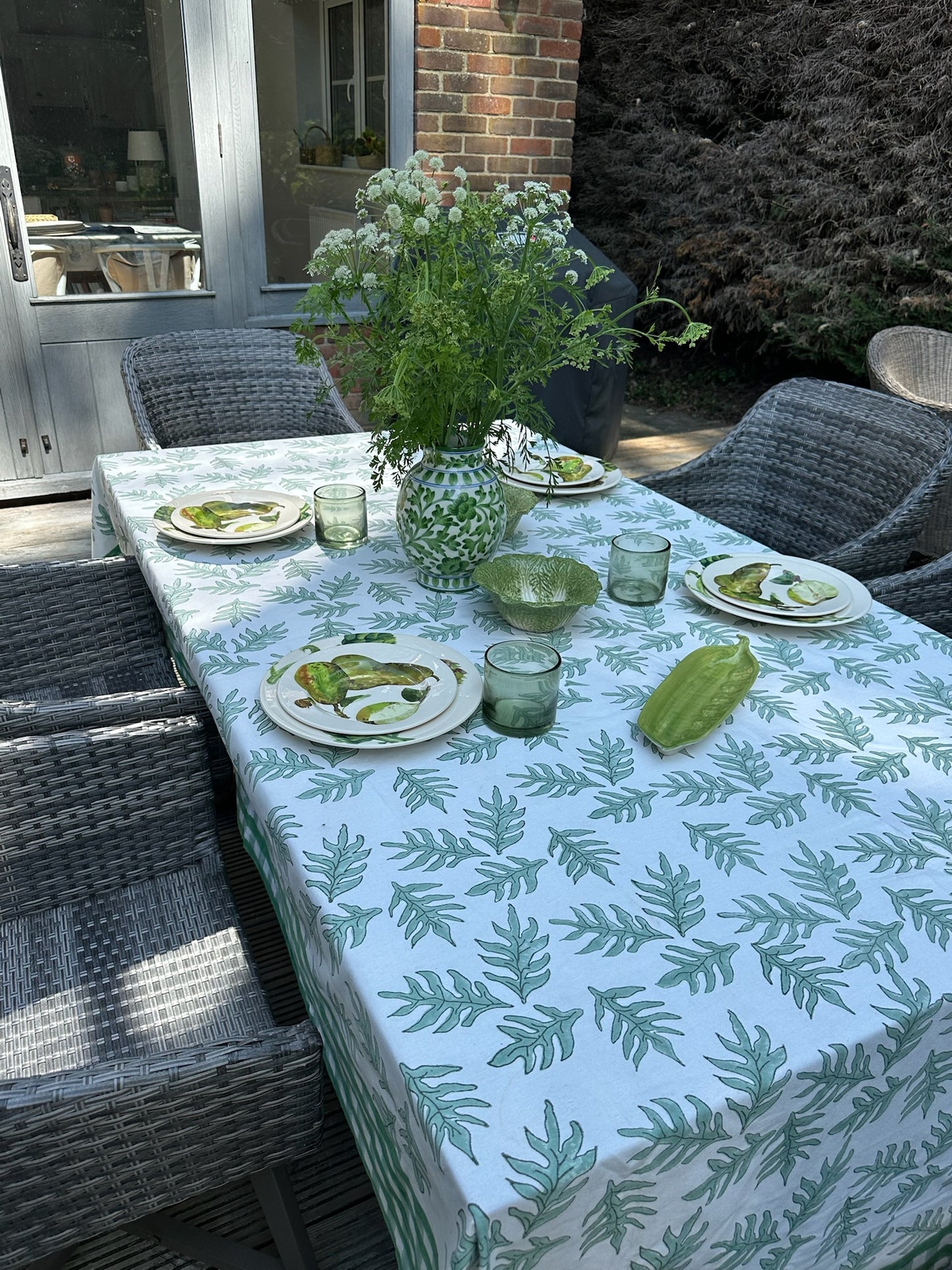 Green Fern Tablecloth