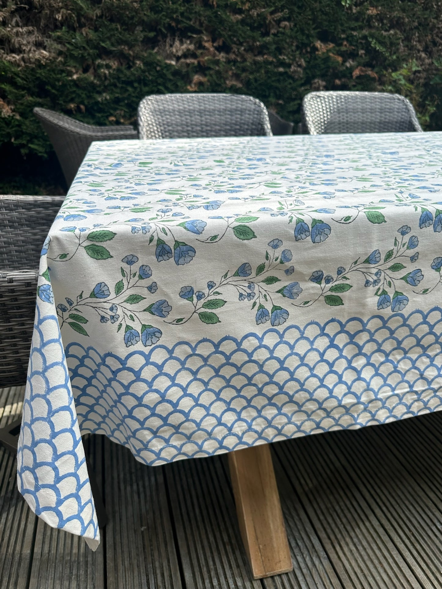 Blue Wildflower Tablecloth