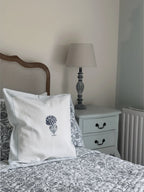 Handmade Cushion Cover – Blue Jaal Motif