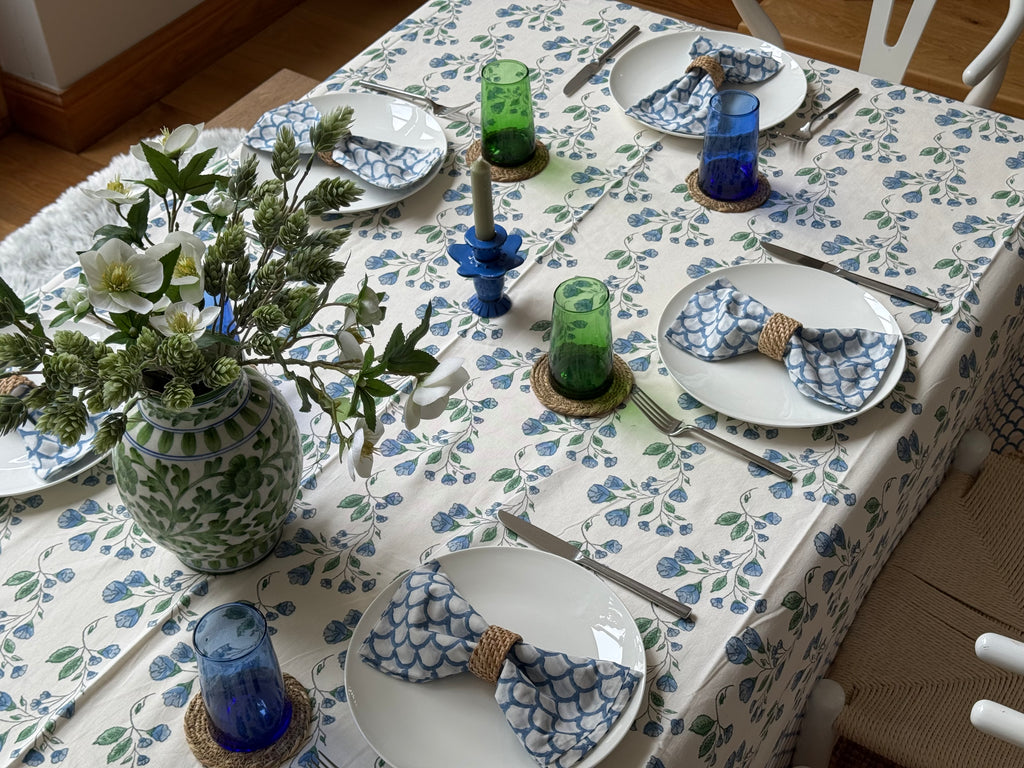 Blue Wildflower Tablecloth