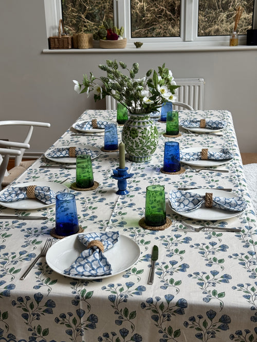 Blue Wildflower Tablecloth