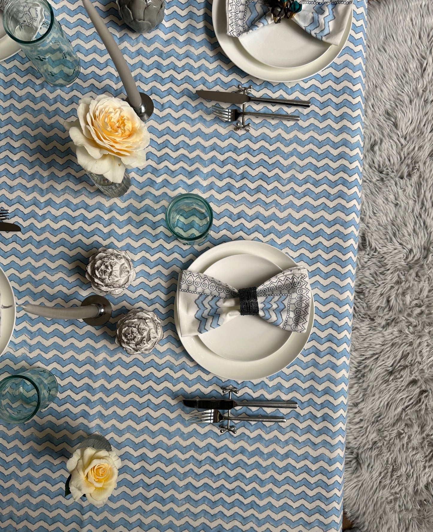 Light Blue Lahari Tablecloth