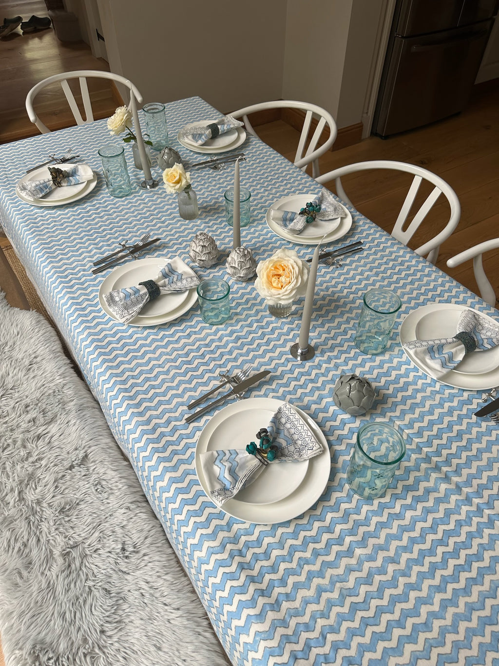 Light Blue Lahari Tablecloth