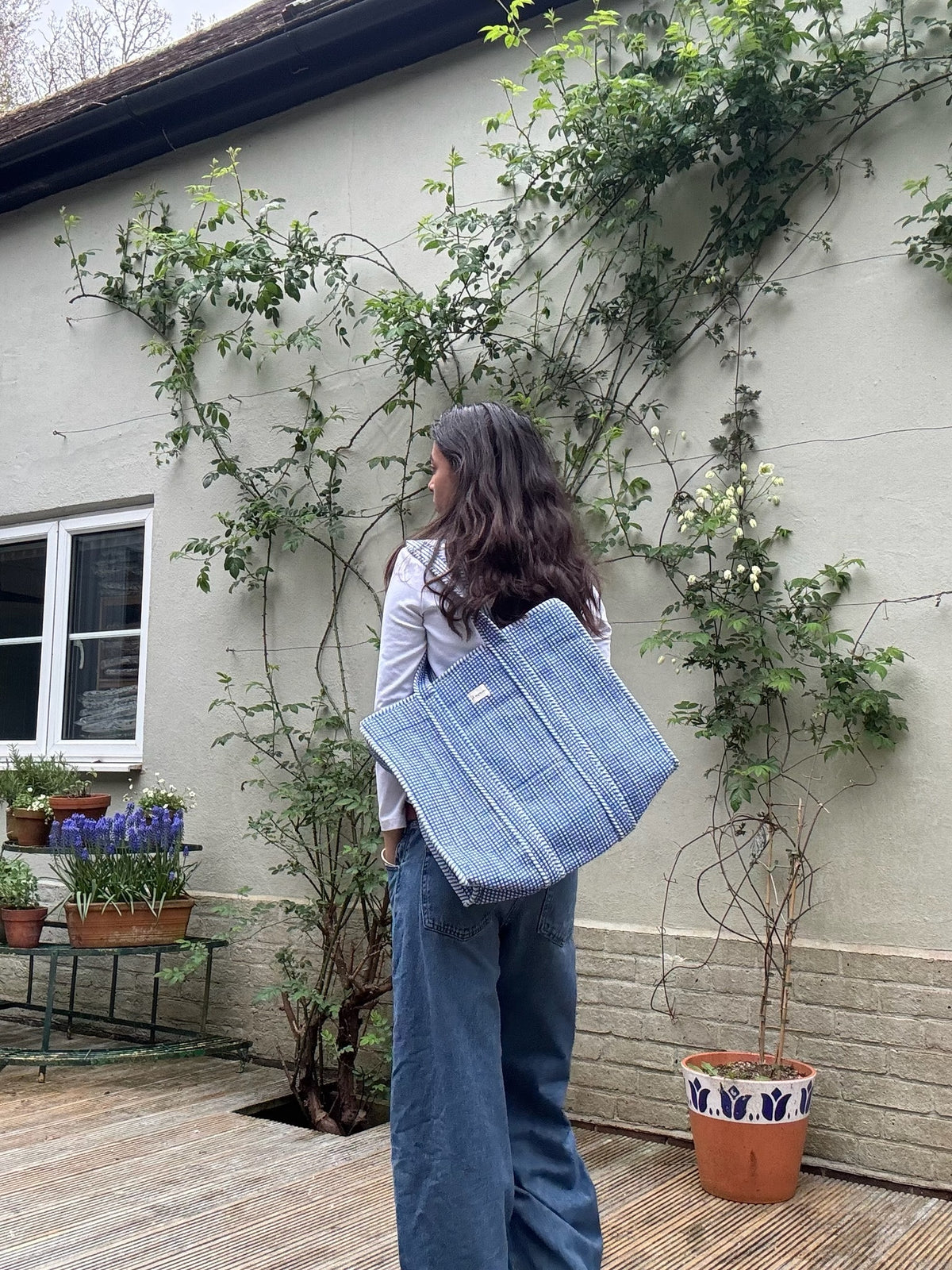 Tote bag – Blue Check