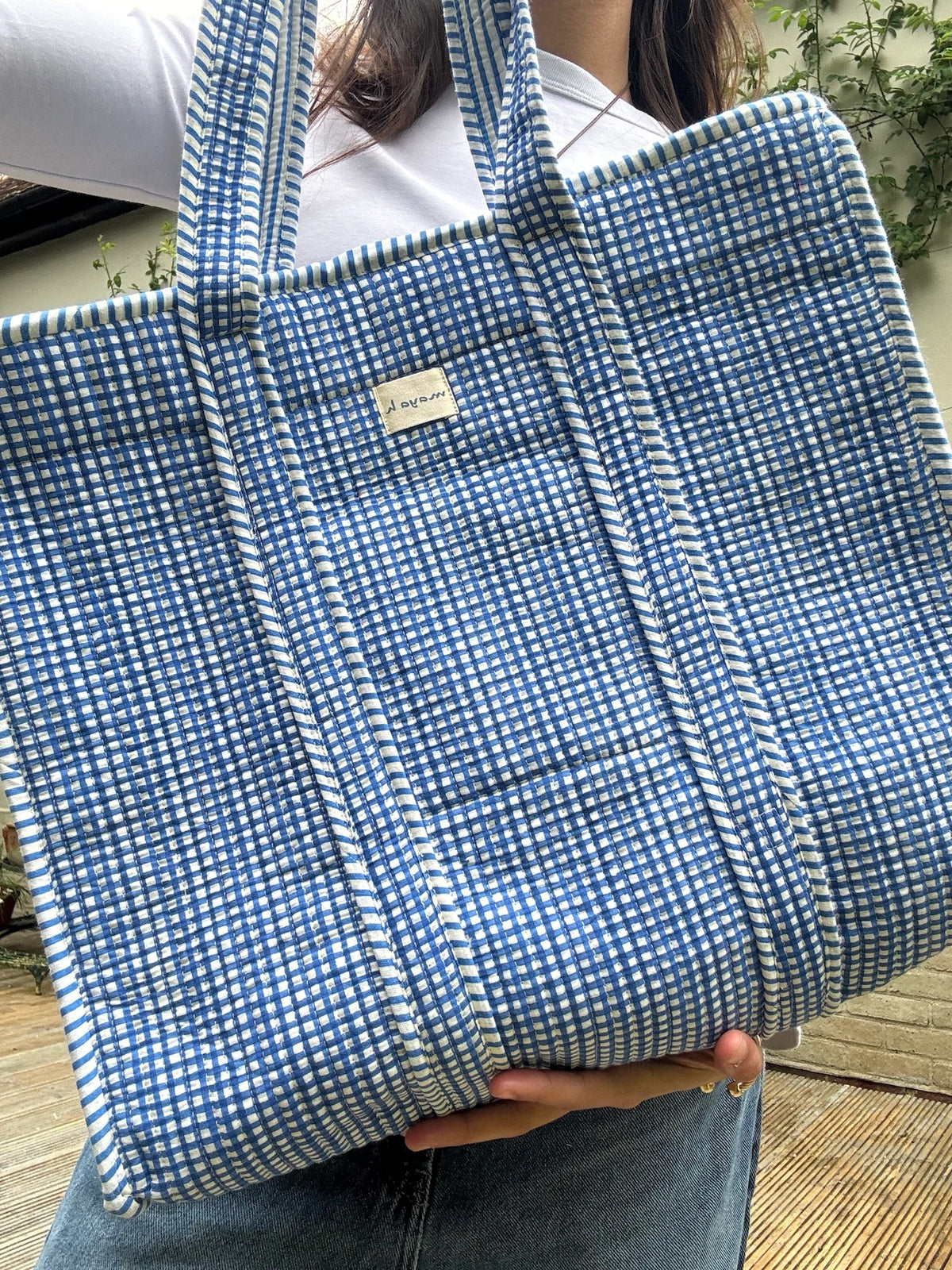 Tote bag – Blue Check