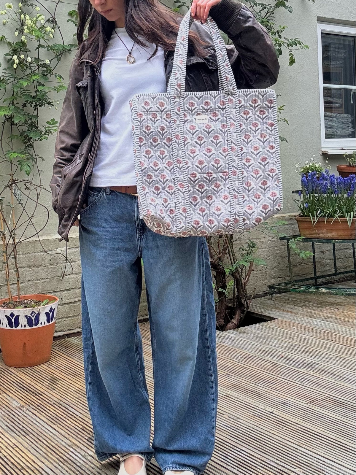 Tote bag – Grey Flower