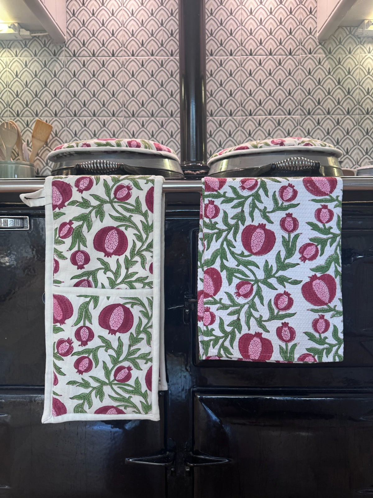 Double Oven Glove – Pink Anaar