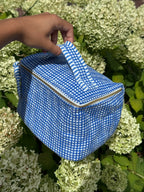 Cosmetic Case – Blue Check