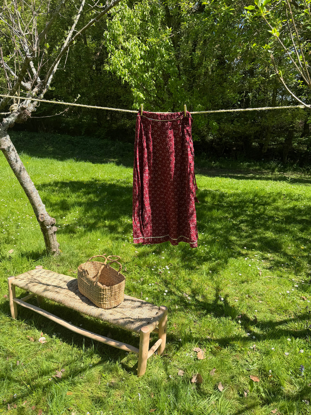 Maroon Daisy Long Skirt