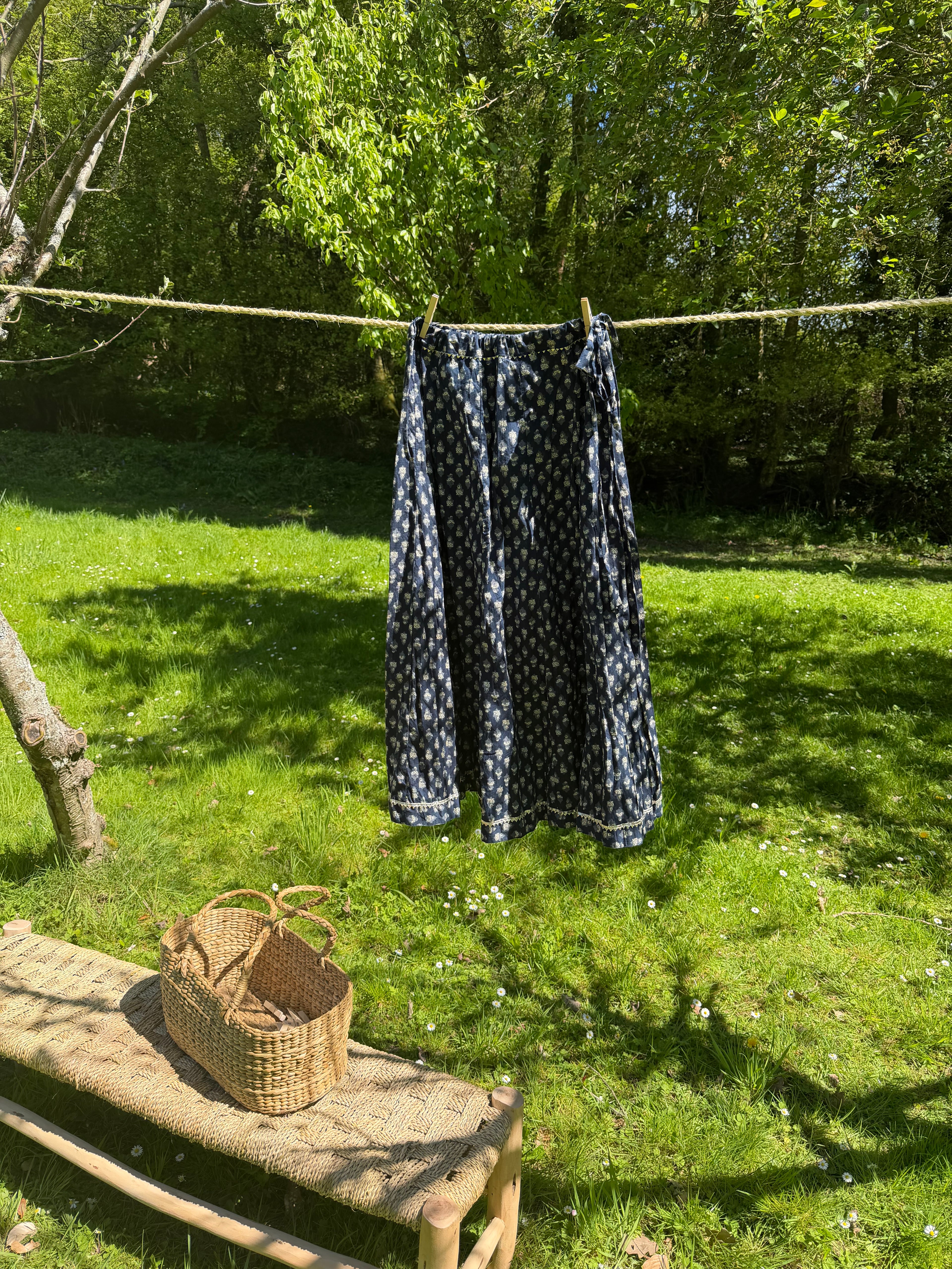 Navy Long Skirt