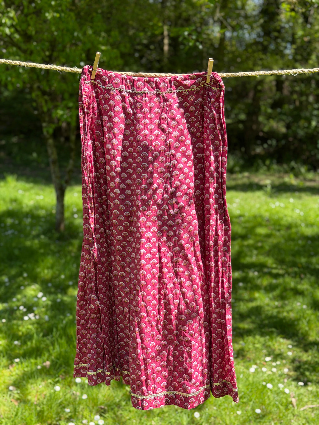 Pink Floral Long Skirt
