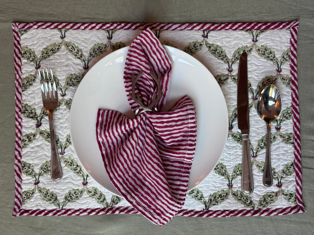 Placemat & Napkin Set - Christmas Trellis